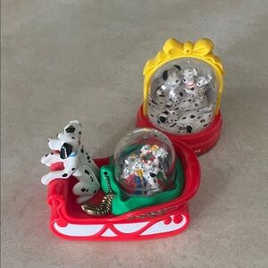 Dalmatian Snow Globe vintage Kids Meal Toy Set